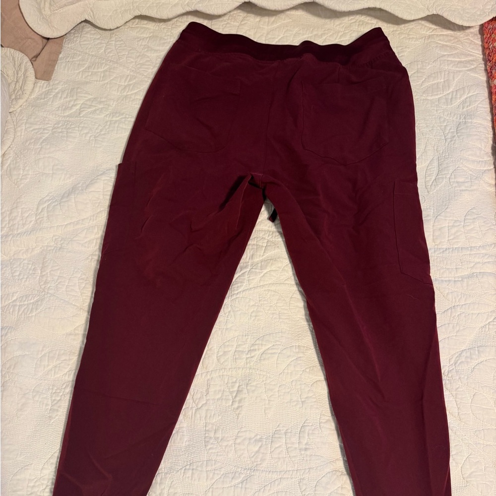 Mandala Women’s Scrub Joggers - Wine - Picture 2 of 4